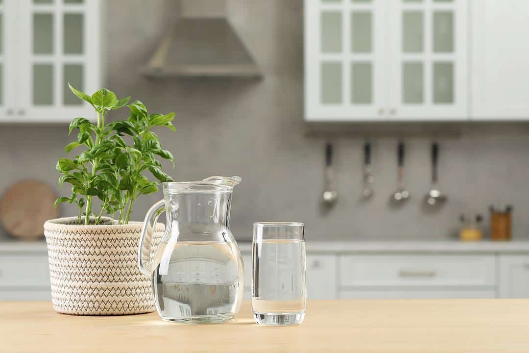 Clean drinking water in pitcher
