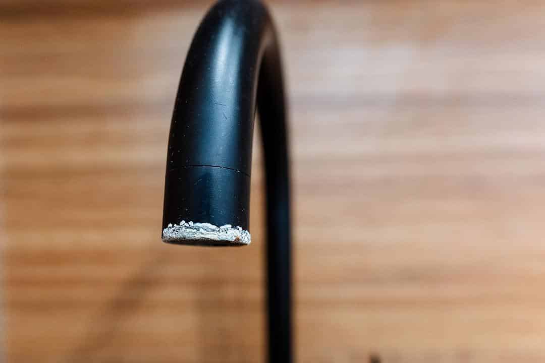 water deposit residue on faucet
